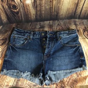 Button up cut off jean shorts